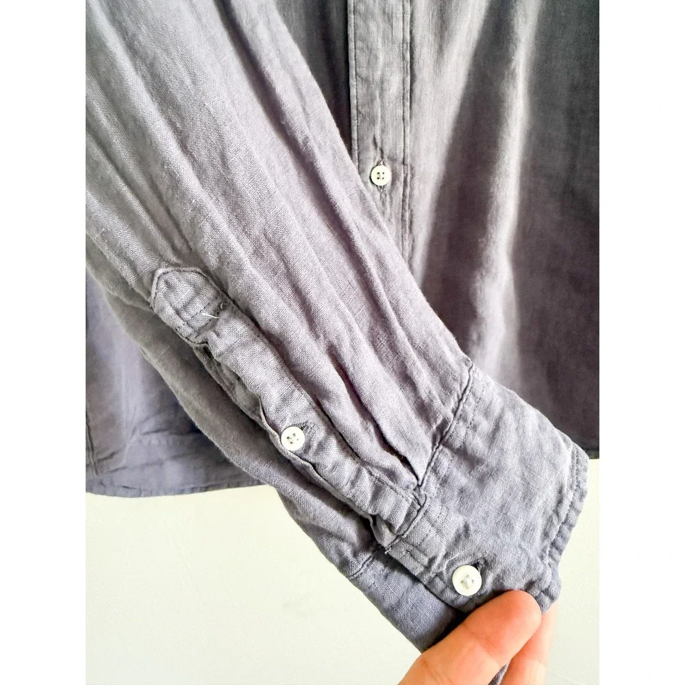 J.Crew | Baird McNutt Irish Linen Shirt in Faded Indigo Blue | Sz XL